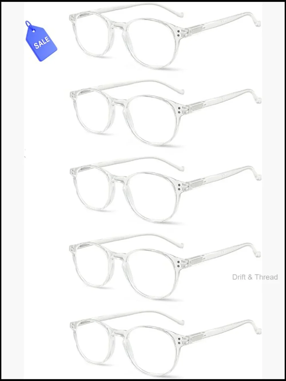 5 Pairs Spring Hinge Reading Glasses, Multicolor Readers for Men Women